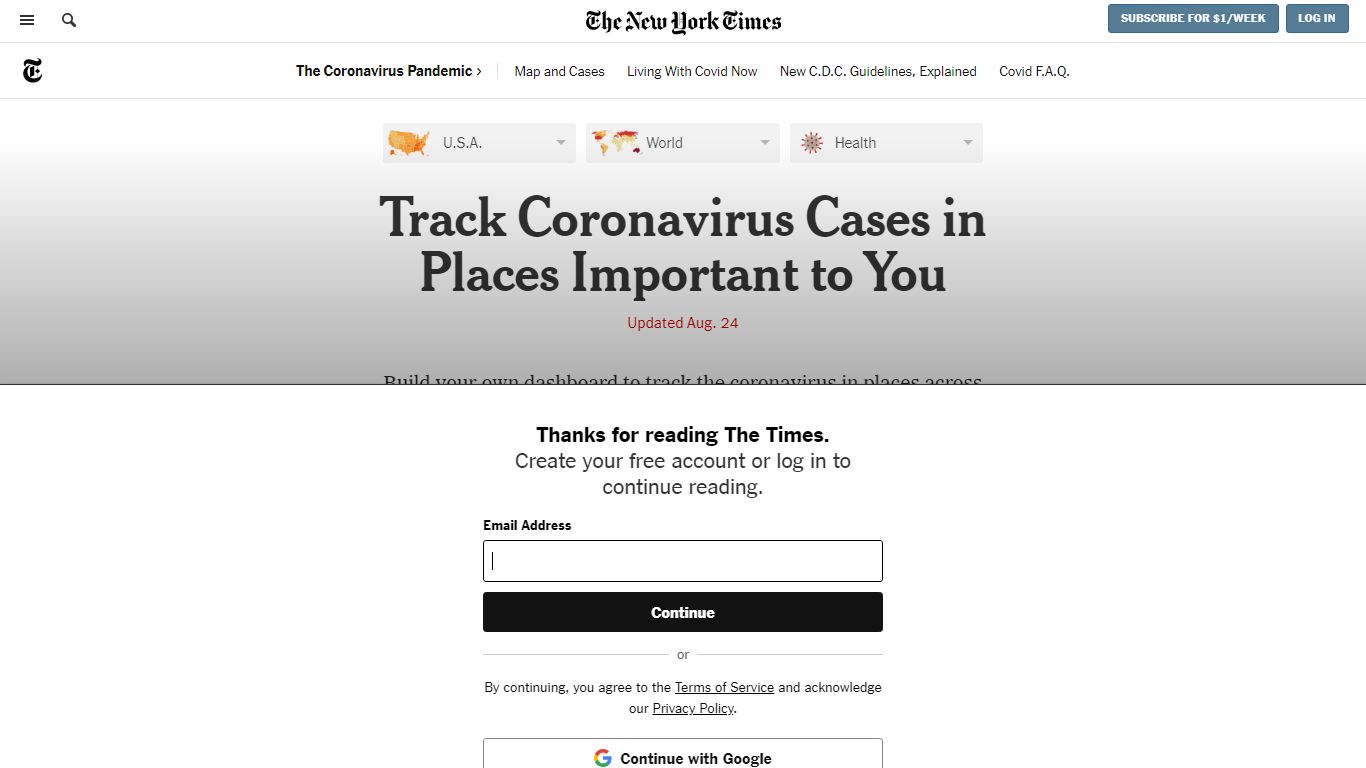 Covid in the U.S.: Track Daily Cases Near You - The New York Times